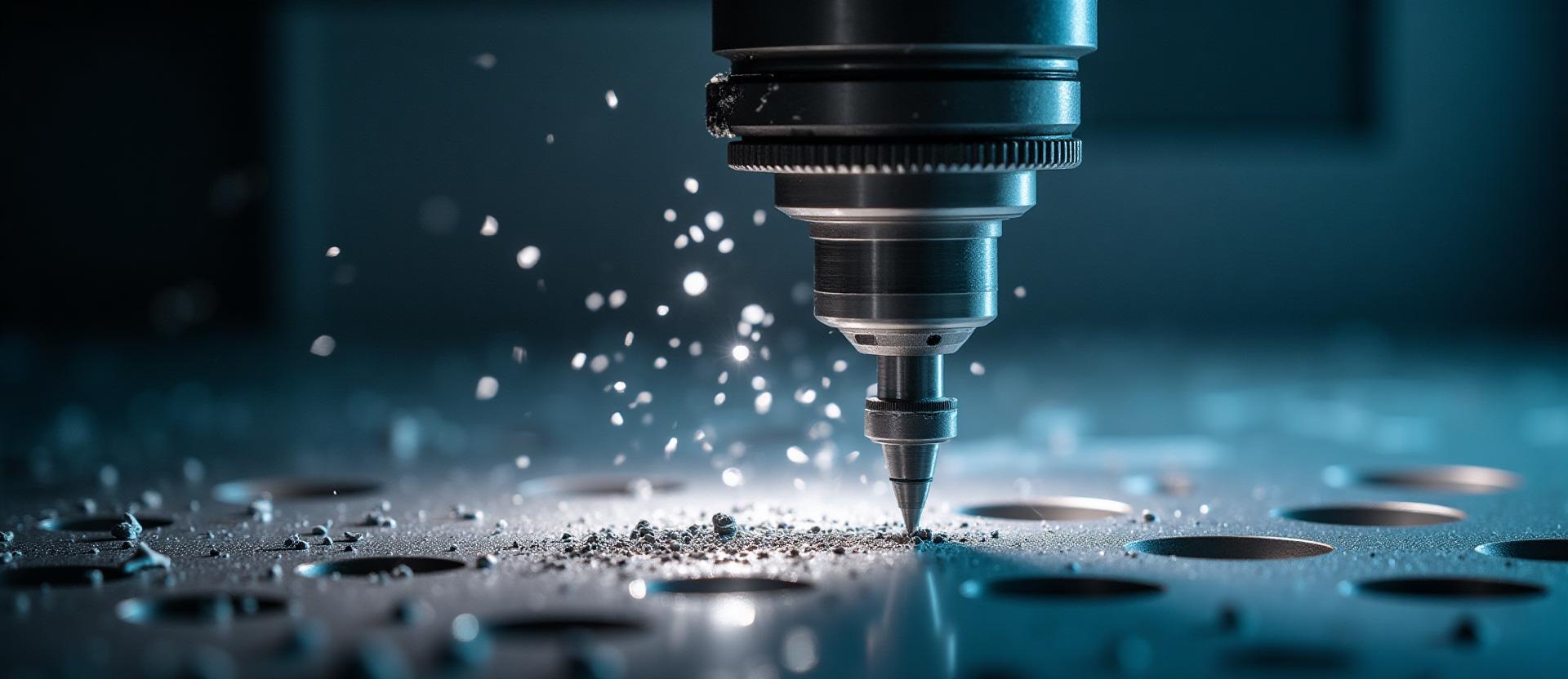 Close up of 5 axis CNC machining a precision component