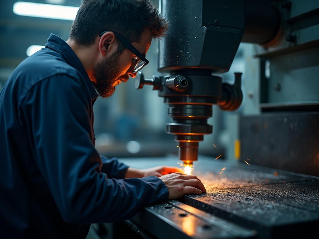 CNC machinist operating equipment