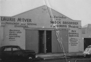 Original McIver Engineering workshop in 1947 - founded by Laurie McIver in Sydney